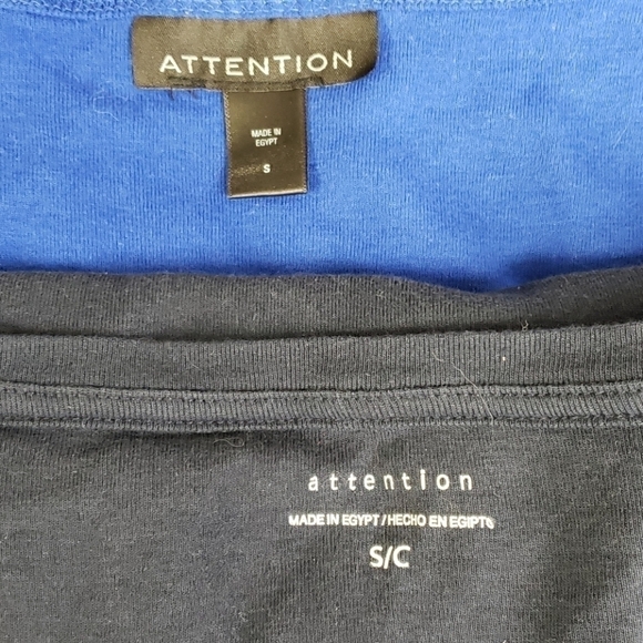 2 Attention Tees Navy & Royal Small VGUC - Picture 7 of 12